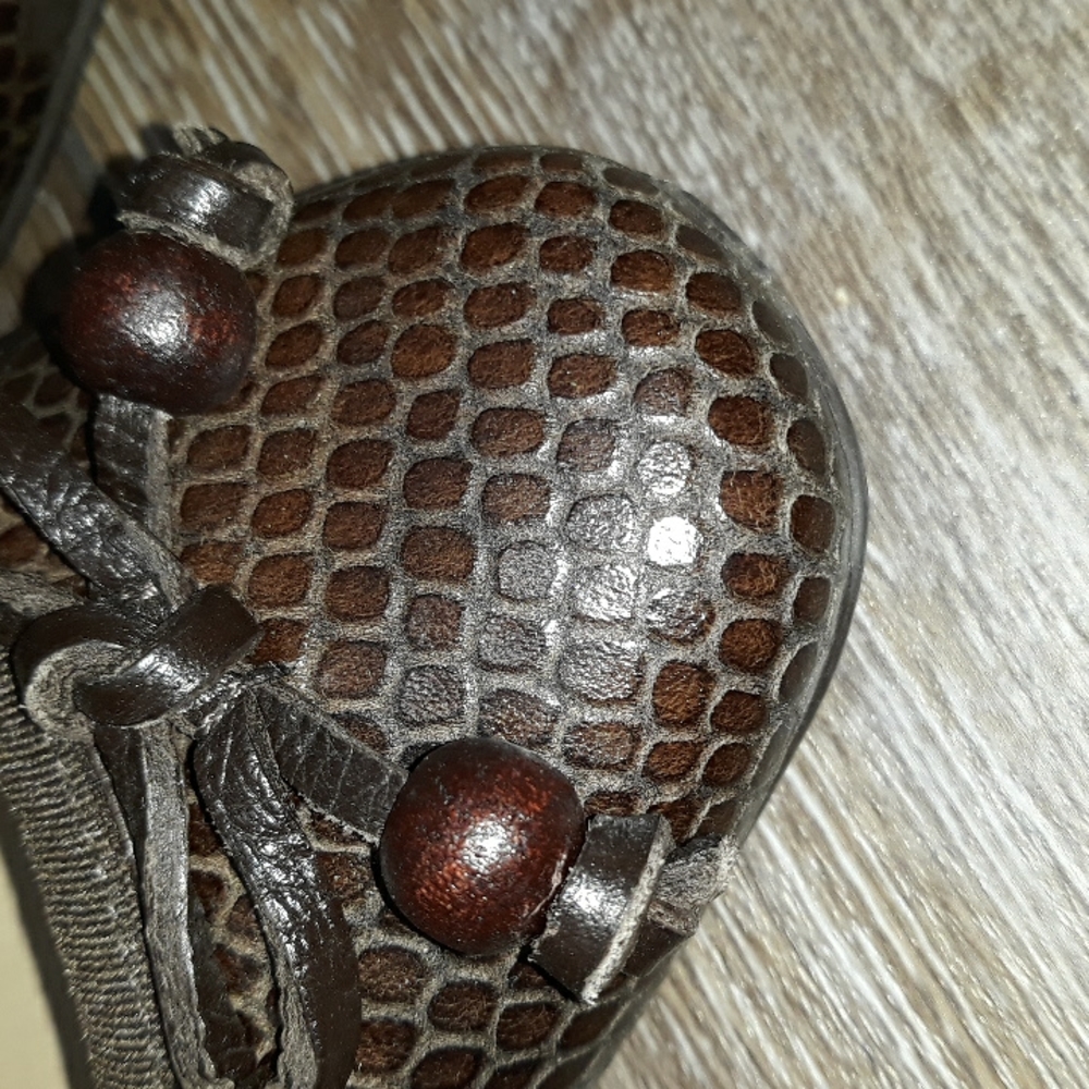 Talbots Python Print Brown Leather Flats. Mint Co… - image 3